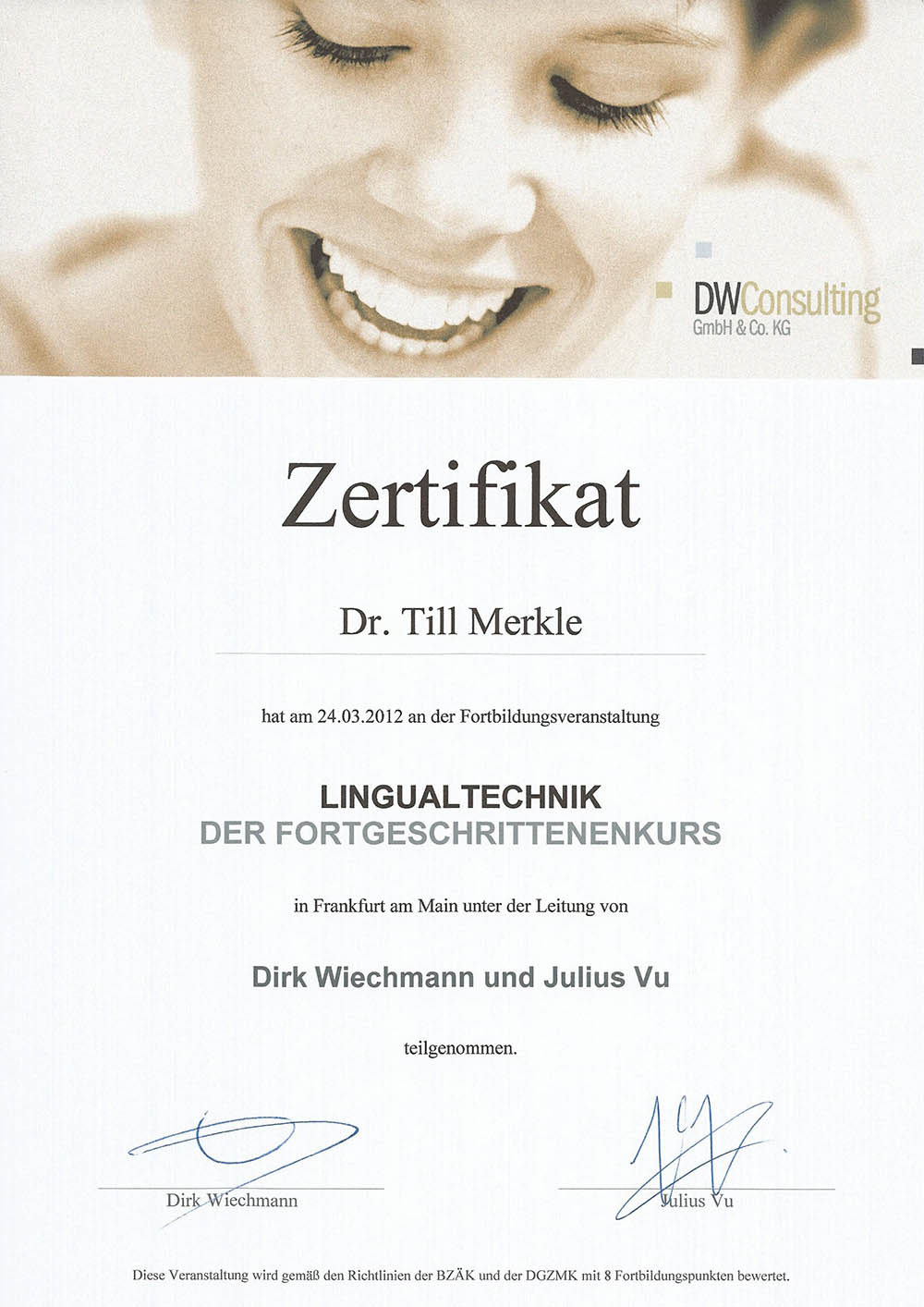 Auszeichnung_03b Dr. Merkle Fachzahnärzte für Kieferorthopädie