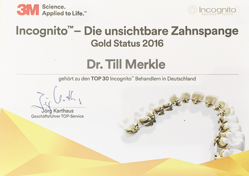 Unsere Auszeichnung zu den TOP 30 Incognito Behandlern in ganz Deutschland!