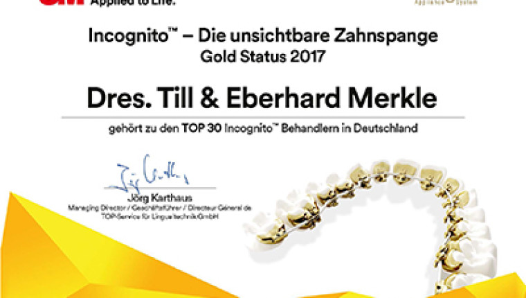 Auszeichnung: Top 30 Incognito Behandler in Deutschland